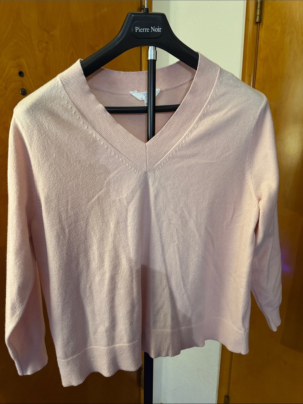 Time and Tru Soft Light Pink V-Neck Sweater